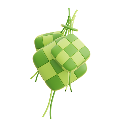 Símbolo de comida tradicional del Eid, Ketupat  3D Icon