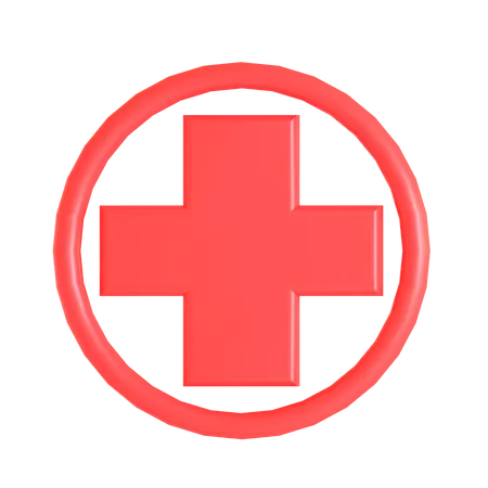 Simbolo De Cruz Roja Icono 3 D Adecuado Para Diseno Medico 3D Icon