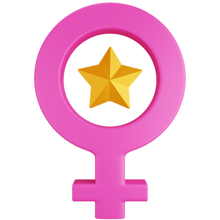 Símbolo de estrella femenina  3D Icon