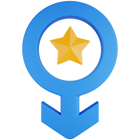 Símbolo de estrella masculina  3D Icon