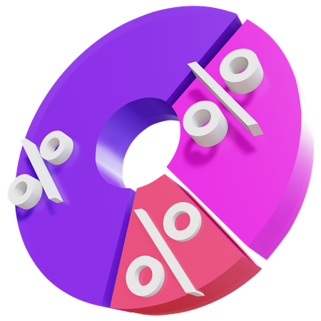 Símbolo de gráfico circular  3D Illustration