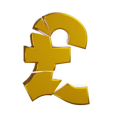 Símbolo de libra esterlina agrietado  3D Icon