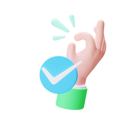 Símbolo de mano bien hecho  3D Icon