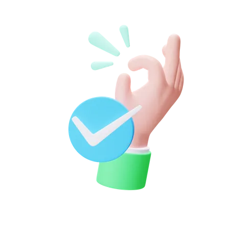 Símbolo de mano bien hecho  3D Icon