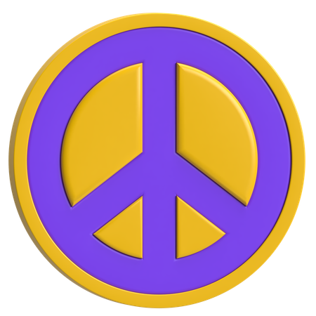 Símbolo de paz retrô  3D Icon