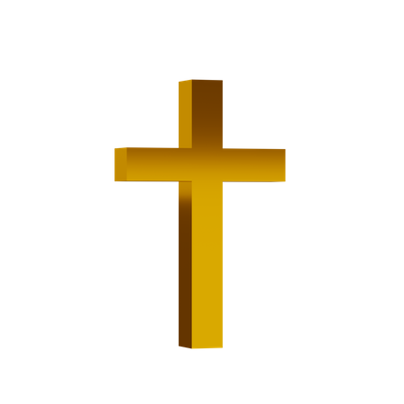 Símbolo dourado do cristianismo  3D Icon