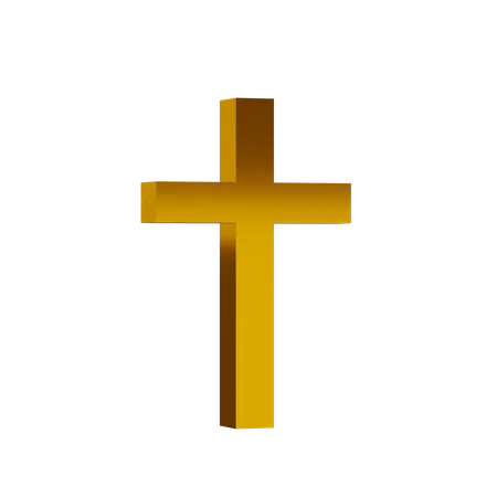 Símbolo dourado do cristianismo  3D Icon