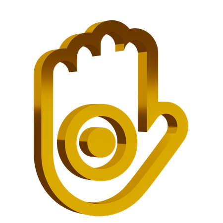 Símbolo do jainismo dourado  3D Icon