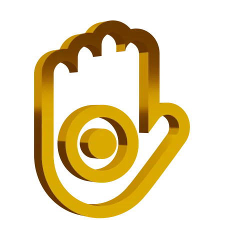 Símbolo do jainismo dourado  3D Icon