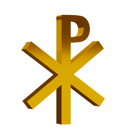 Símbolo dorado del cristianismo  3D Icon