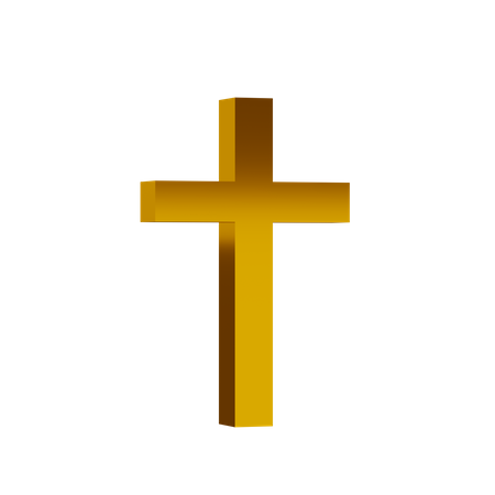 Símbolo dorado del cristianismo  3D Icon