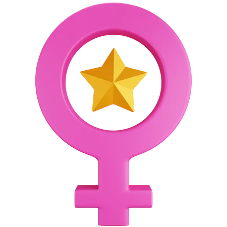 Símbolo de estrela feminina  3D Icon