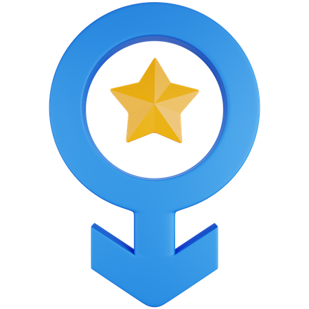 Símbolo de estrella masculina  3D Icon