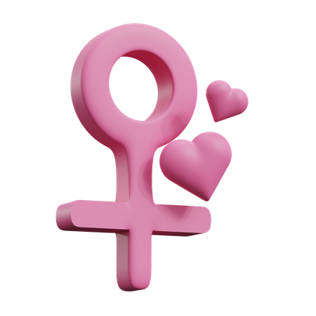 Símbolo femenino  3D Icon