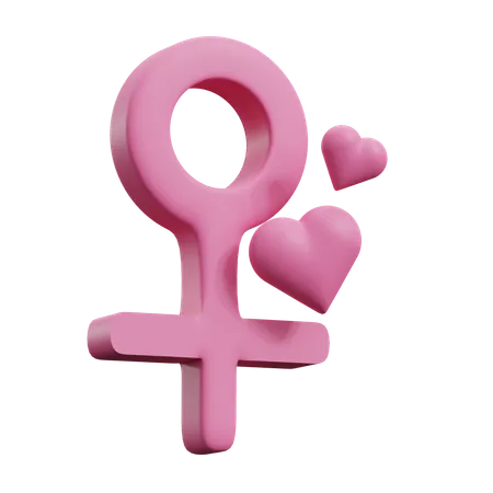 Símbolo femenino  3D Icon