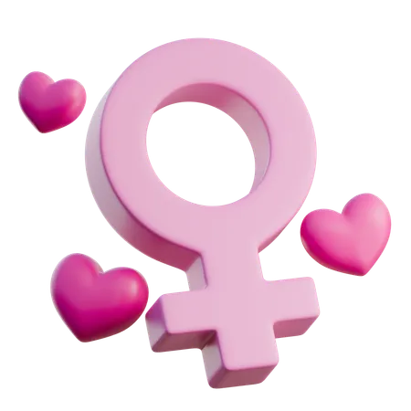 Símbolo femenino  3D Icon