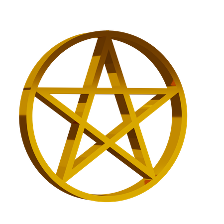 Símbolo dourado da wicca  3D Icon