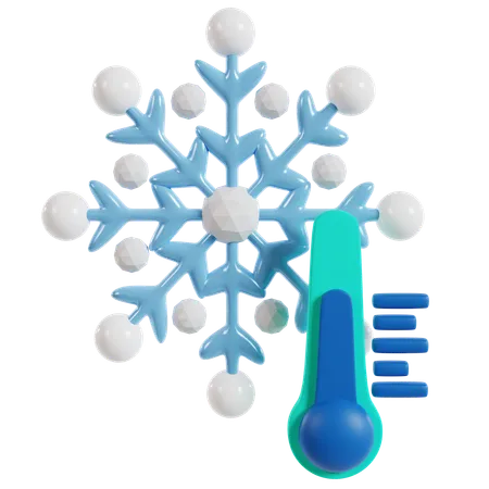 Los símbolos fríos del invierno muestran la temperatura  3D Icon