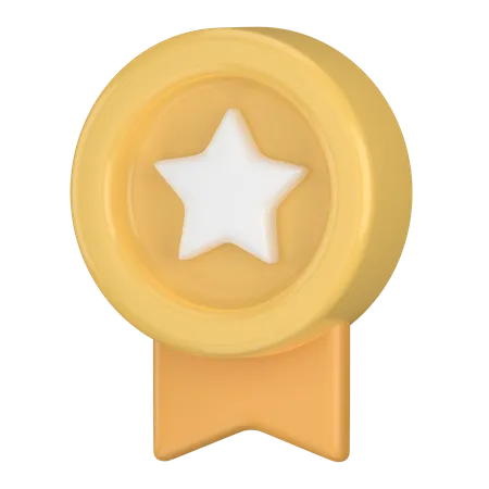 Simple Badge With Star 3D Icon
