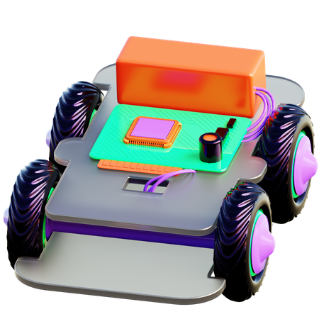 Simple Car Robot Prototype  3D Icon