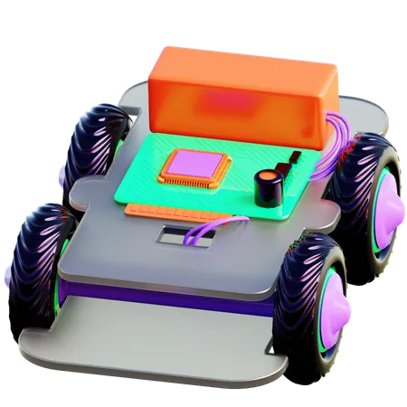 Simple Car Robot Prototype  3D Icon