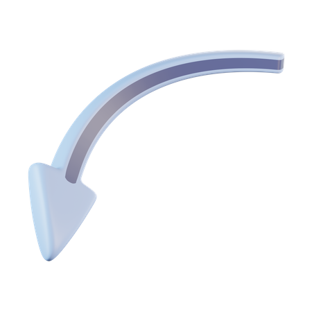 Simple Curved Arrow  3D Icon