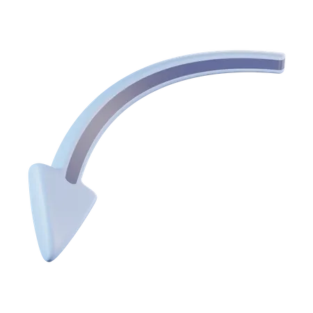 Simple Curved Arrow  3D Icon
