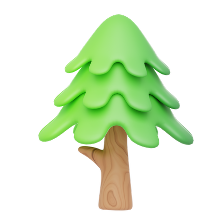 Simple Pine Tree  3D Icon