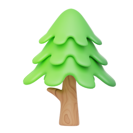 Simple Pine Tree 3D Icon