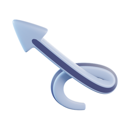 Simple Twirl Arrow  3D Icon