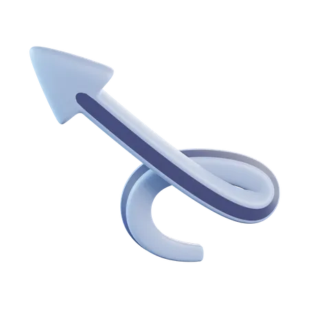 Simple Twirl Arrow  3D Icon