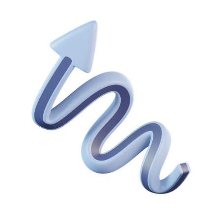 Simple Zigzag Arrow  3D Icon