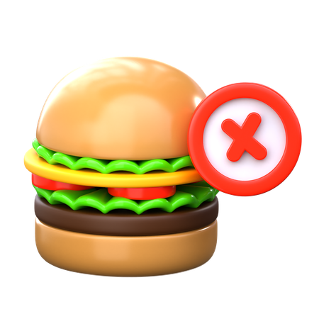 Nada de comida chatarra  3D Icon