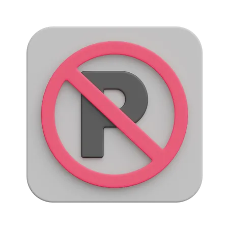 No estacionar  3D Icon