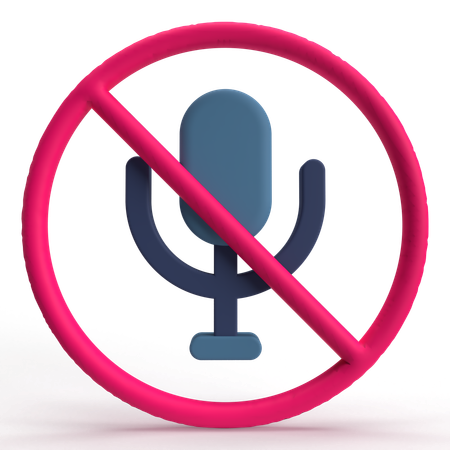 No microfono  3D Icon