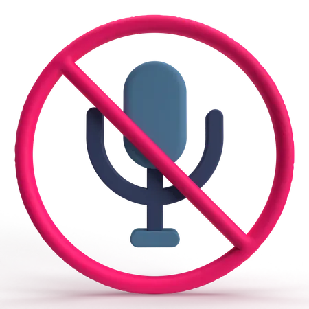 No microfono  3D Icon