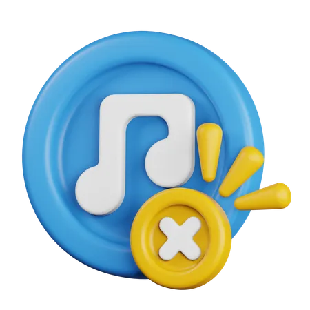 Sin musica  3D Icon