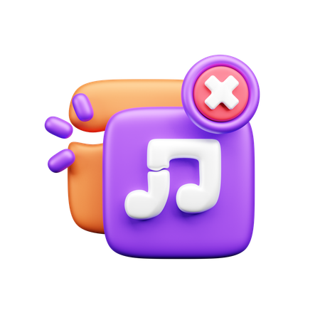 Sin musica  3D Icon