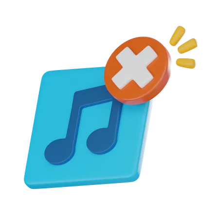 Sin musica  3D Icon