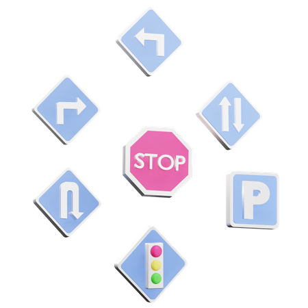 Sinais de trânsito  3D Icon