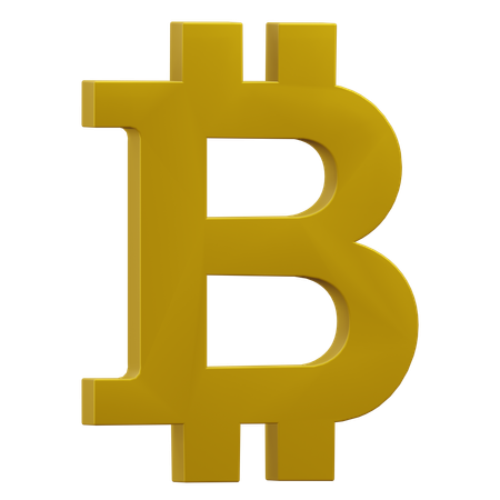 Sinal Bitcoin  3D Icon
