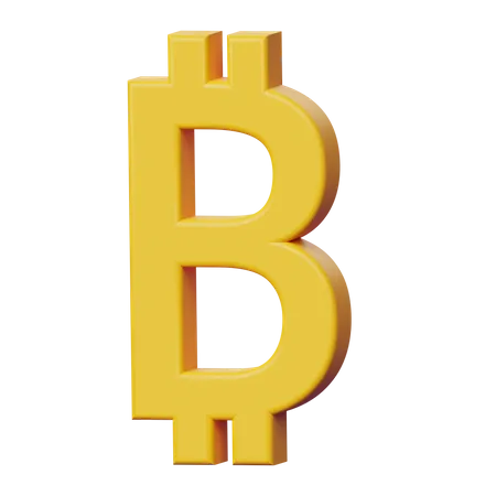 Sinal Bitcoin  3D Icon