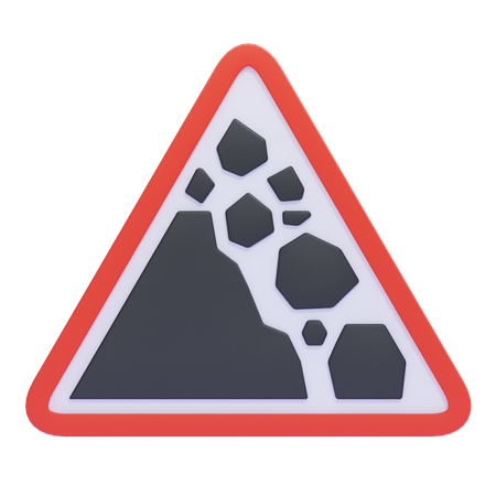 Sinal de alerta de pedras caindo  3D Icon