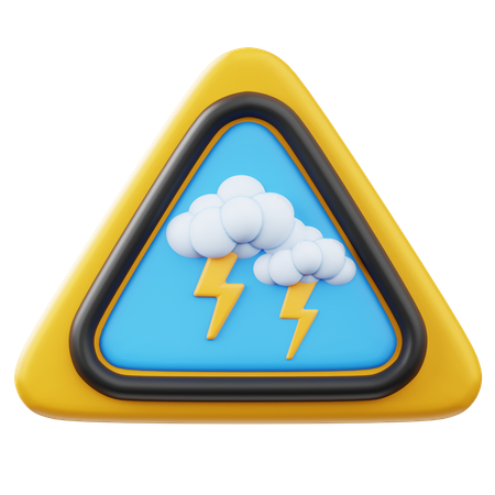 Sinal de alerta de tempestade  3D Icon