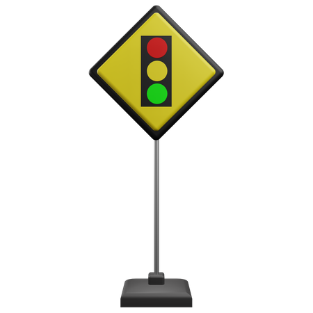 Sinal de trânsito de alerta  3D Icon