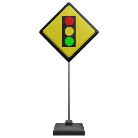 Sinal de trânsito de alerta  3D Icon