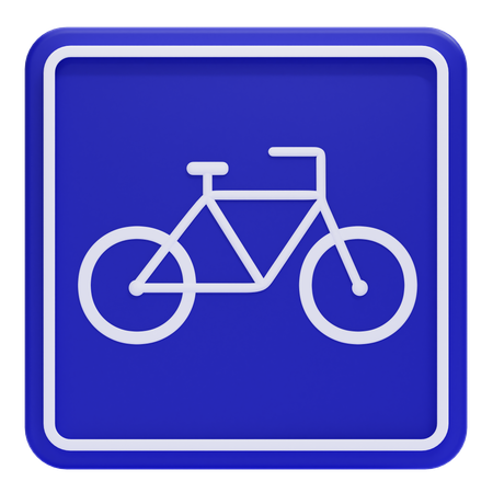 Placa de ciclovia  3D Icon