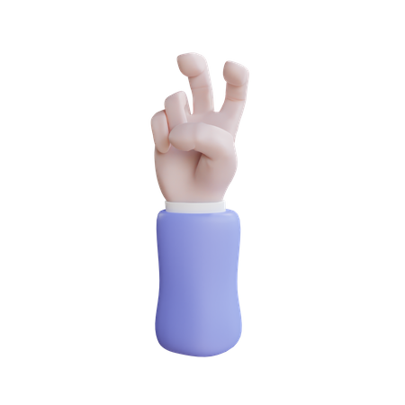 Sinal de coelho gesto de mão  3D Icon