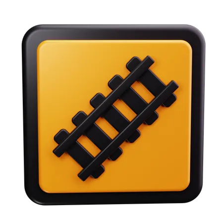 Sinal de cruzamento de ferrovia  3D Icon