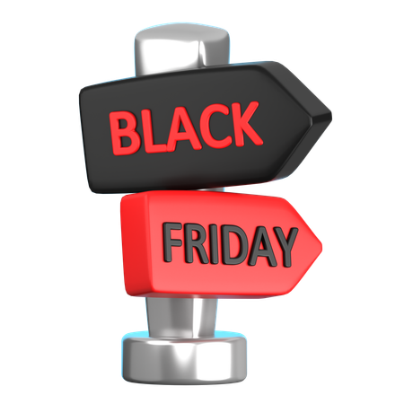 Placa de direção black friday  3D Icon